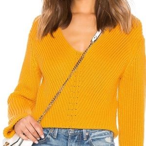 ‼️LAST CALL‼️Revolve yellow sweater mustard line & dot